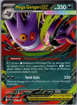 Mega Gengar ex 056/094 ME02: Phantasmal Flames Pokemon TCG Double Rare NM - Image 1