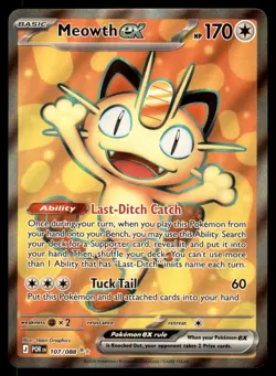 Meowth ex 107/088 Ultra Rare Perfect Order Pokemon Near Mint - Image 1