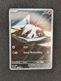 Pokemon TCG 2024 Larvesta 196/191 Surging Sparks Illustration Rare Holo NM - Image 1