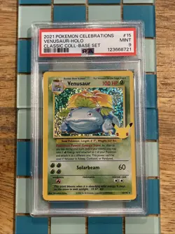 GRADED PSA 9 2021 Pokemon Celebrations Venusaur-Holo Classic Coll-Base Set #15 - Image 1