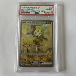 2025 POKEMON BLK EN-BLACK BOLT SPECIAL ILLUSTRATION RARE #167 MELOETTA EX PSA 10 - Image 1
