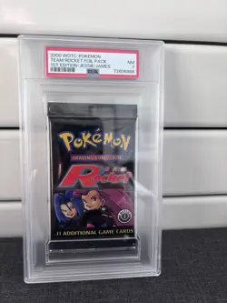 Pokemon Team Rocket 1st Edition Jessie/James Art Sealed Booster Pack PSA 7 - Image 1