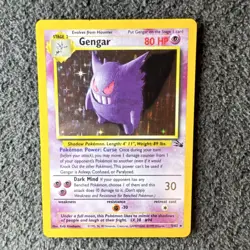 Pokemon TCG Gengar Fossil Set 5/62 Holo Rare 80 HP 30 1999 Wizards - Image 1