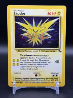 Zapdos Holo Rare 15/62 1999 Fossil Pokemon English WOTC NM - Image 1