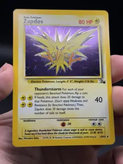 Zapdos Holo Rare 15/62 1999 Fossil Pokemon English WOTC NM - Image 3