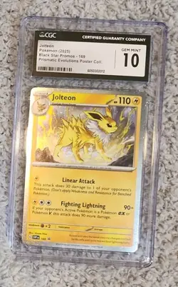 POKEMON JOLTEON BLACK STAR PROMO COSMOS HOLO #169 CGC 10 GEM MINT 💫 SWIRL💫 - Image 1