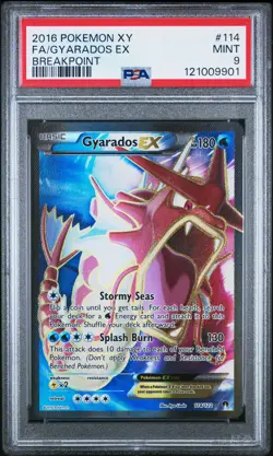 2016 POKEMON XY BREAKPOINT #114 FULL ART/GYARADOS EX PSA 9 - Image 1