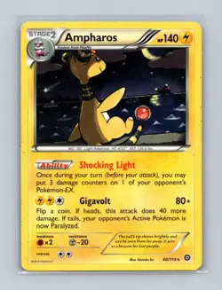 Ampharos (XY Steam Siege) 40/114 Rare Deck Exclusives Pokemon Lightly Played - Image 1