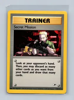 Secret Mission 118/132 Uncommon Gym Heroes Pokemon Unlimited Lightly Played - Image 1