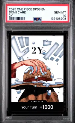 One Piece 2025 DON!! DP08 EN 2Y Holo PSA 10 Pop 20 (Double Pack) - Image 1