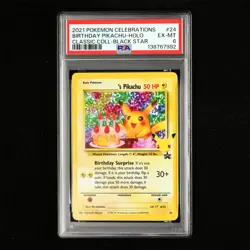 PSA 6 EX-MT 2021 Pokemon ENG Birthday Pikachu #24 Holo - Image 2