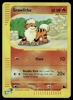 *FRI NIGHT* Growlithe 62/144 Reverse Holo Skyridge Common - Image 1