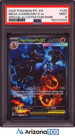 Pokemon 2025 Mega Charizard X ex 125/094 SIR Phantasmal Flames PSA 9 - Image 1