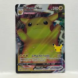 2021 Pokemon Pikachu VMAX SWSH062 Celebrations Full Art Black Star Promo - Image 1