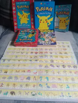 Pokemon Funfax Collectors File Bundle + Completed Sticker Poster & Books Job Lo - Image 1