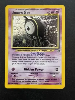 Pokemon Unown [A] 14/75 Neo Discovery Holo Rare Unlimited 40 HP English 2001 - Image 1