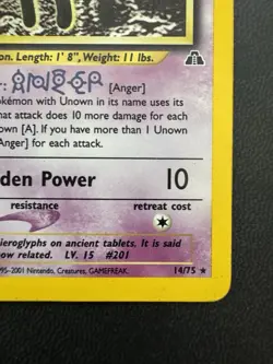 Pokemon Unown [A] 14/75 Neo Discovery Holo Rare Unlimited 40 HP English 2001 - Image 4