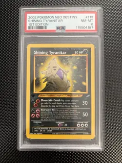 2002 Pokemon Neo Destiny 1st Edition Shining Tyranitar PSA 8 #113 NEW CERT NM-MT - Image 1