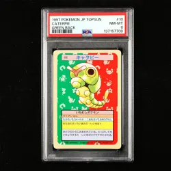 PSA 8 NM-MT 1997 Pokemon Topsun JPN Caterpie #10 - Image 1