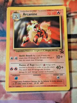 Arcanine WOTC Black Star Promo 6 LP Pokemon - Image 1