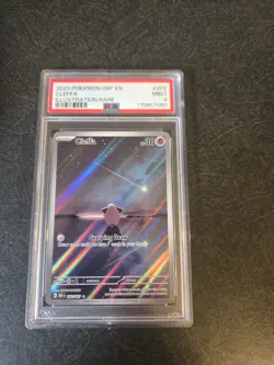 Cleffa 2023 Obsidian Flames FA Holo Illustration Rare PSA 9, 202/197 Pokemon - Image 1