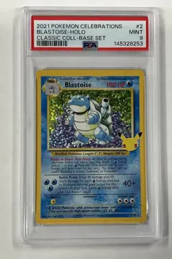 POKEMON 2021 Celebrations BLASTOISE Holo Classic Coll Base Set #2 PSA 9 Mint 2 - Image 1