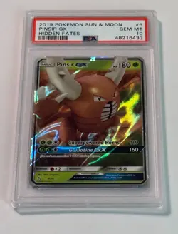 2019 Pinsir GX Pokemon Hidden Fates Sun Moon Graded PSA 10 6/68 - Image 1