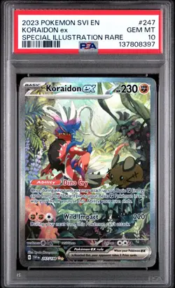 2023 POKEMON SVI EN-SCARLET & VIOLET #247 KORAIDON EX SIR PSA 10 - Image 1