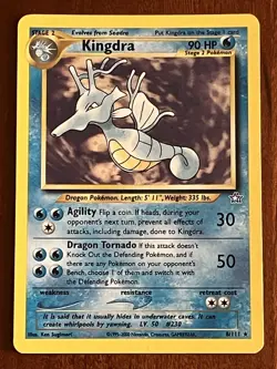 Kingdra 8/111 Neo Genesis Unlimited Holo Swirl Pokemon TCG - Image 1