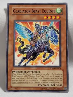 YuGiOh TCG 3 x Gladiator Beast Equeste TDGS-EN024 Common Unlimited Edition NM - Image 3