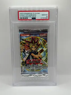 Yugioh PSA 10 Legacy Of Darkness LOD 1st Edition English Booster Pack - Image 1