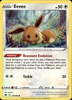 Eevee Common SWSH10: Astral Radiance 119/189 Colorless Normal Pokemon Card - Image 1
