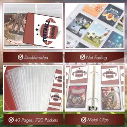 720 Pockets Football Card Binder with Sleeves fit for Baseball Cards, Trading... - Image 4