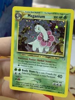 #3 Meganium 10/111 Neo Genesis 2000 Holo Rare WOTC Pokemon Card TCG - Image 4