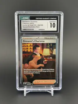Pokemon TCG Giovanni's Charisma Full Art Trainer Card 207/165 SAR SV151 CGC 10 - Image 1