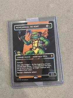 Michelangelo, The Heart - NM (Borderless) (Pixel Surge Foil) TMNT Magic MTG - Image 1