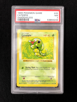 Pokemon TCG Base Set 1999-2000 Caterpie 45/102 PSA 7 Shadowless - Image 1