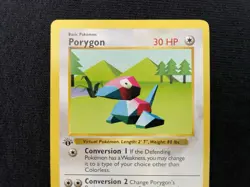 WOTC Pokemon Porygon Gray Stamp Shadowless Base Set 39/102 Regular 1st Edition - Image 3