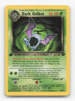 Pokemon TCG - Dark Golbat 24/82 Damaged Rare Team Rocket 1st Edition - Image 1