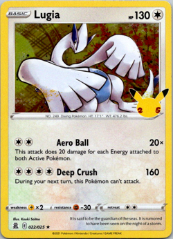 Lugia 022/025 SWSH Celebrations Holo Rare Pokemon NM - Image 1