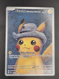 Pokemon x Van Gogh: Pikachu with Grey Felt Hat SVP 085 Promo Card - Image 1
