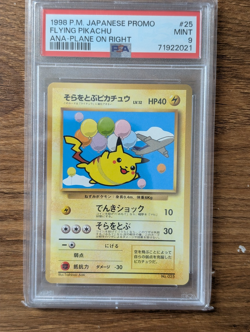 1998 Pokemon Japanese Promo Ana Airline PSA 9 Flying Pikachu Plane on Right #25 - Image 1
