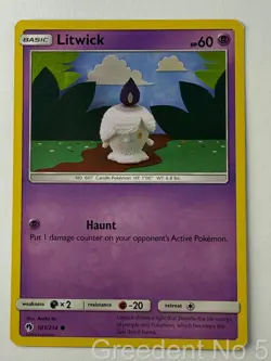 Litwick 101/214 Common Lost Thunder Pokemon Moderately Played - Image 1