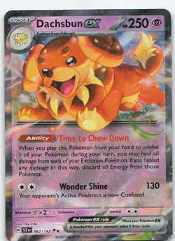Dachsbun ex - 067/142 Double Rare Holo SV07: Stellar Crown NM Pokemon - Image 1