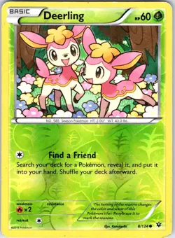 DEERLING 8/124 FATES COLLIDE POKEMON REVERSE HOLO DMG - Image 1