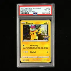 PSA 8 NM-MT 2022 Pokemon ENG Pikachu F SWSH234 Promo - Image 2