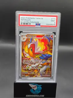 2024 Pokemon TWM EN Infernape Illustration Rare #173 PSA 9 - Image 1