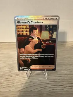 Pokemon TCG 151 Secret Illustration Rare Trainer Giovanni's Charisma 204/165 - Image 1