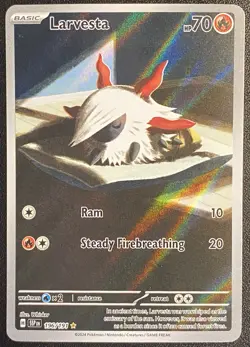 Larvesta Full Art IR 196/191 Pokemon TCG S&V Surging Sparks Illustration Rare NM - Image 1