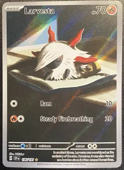 Larvesta Full Art IR 196/191 Pokemon TCG S&V Surging Sparks Illustration Rare NM - Image 2